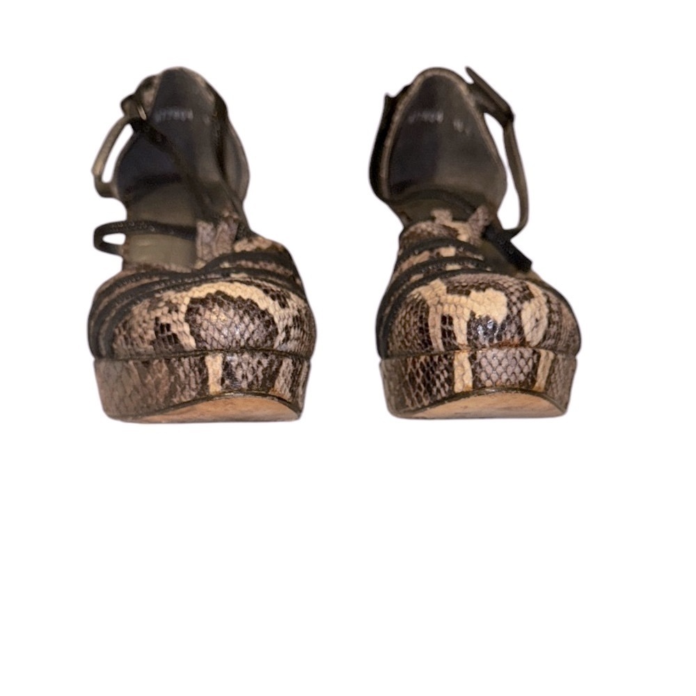 Stuart Weitzman Heritage Vino Serpentex Platform Snakeskin Print Heel - Picture 3 of 6